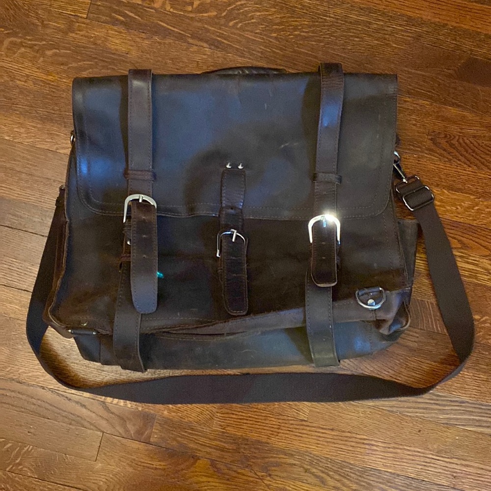 Kattee leather vintage briefcase 17x14x8”